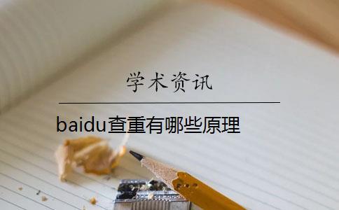 baidu查重有哪些原理