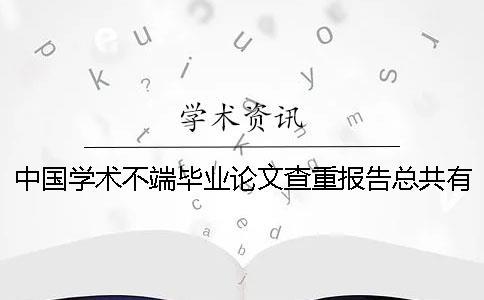 中国学术不端毕业论文查重报告总共有几份？