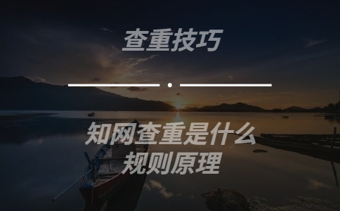 知网查重是什么规则原理