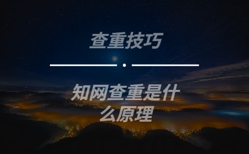 知网查重是什么原理