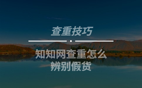 知网查重怎么辨别假货