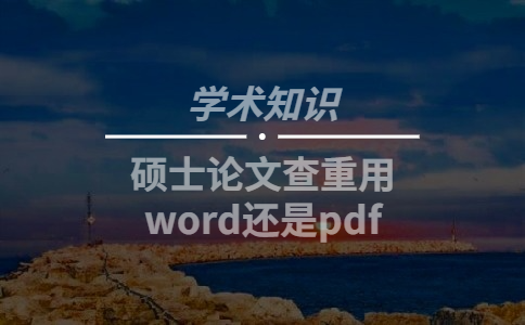 硕士论文查重用word还是pdf