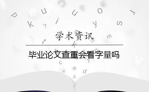 毕业论文查重会看字量吗？