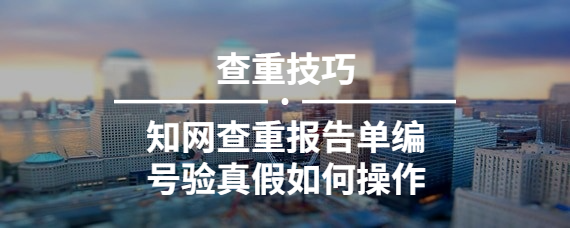 知网查重报告单编号验真假如何操作