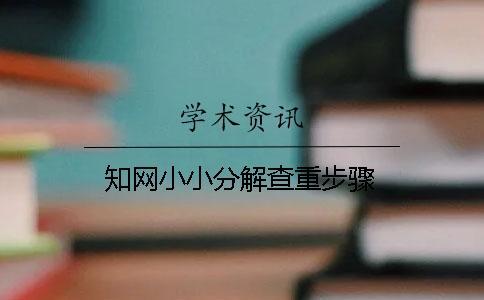 知网小小分解查重步骤