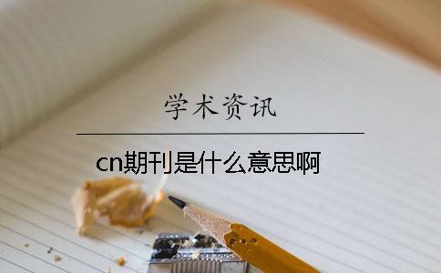 cn期刊是什么意思啊