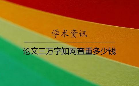 论文三万字知网查重多少钱？