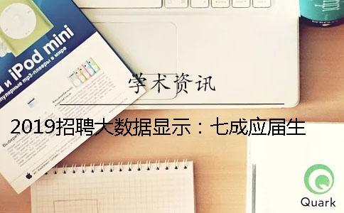 2019招聘大数据显示：七成应届生签约月薪不到六千元