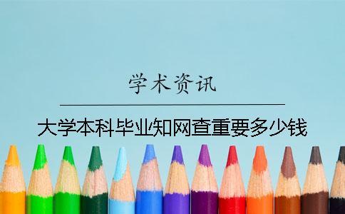 大学本科毕业知网查重要多少钱