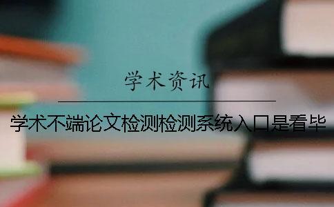 学术不端论文检测检测系统入口是看毕业论文的字数是字符？