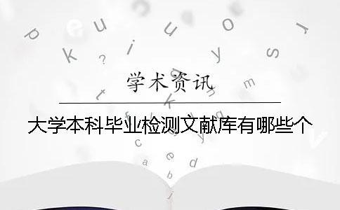 大学本科毕业检测文献库有哪些个