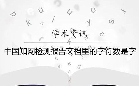 中国知网检测报告文档里的字符数是字符还是字符数