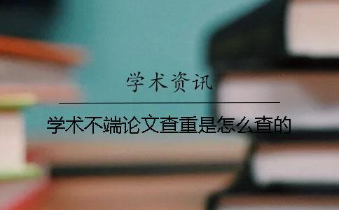 学术不端论文查重是怎么查的？