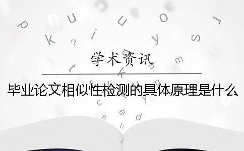 毕业论文相似性检测的具体原理是什么