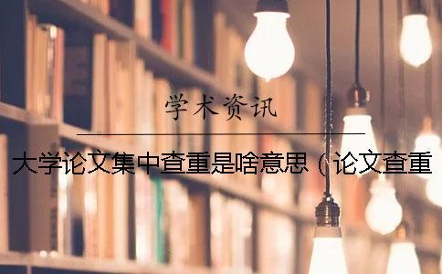 大学论文集中查重是啥意思（论文查重是和哪些对比_硕士论文查重率规定）